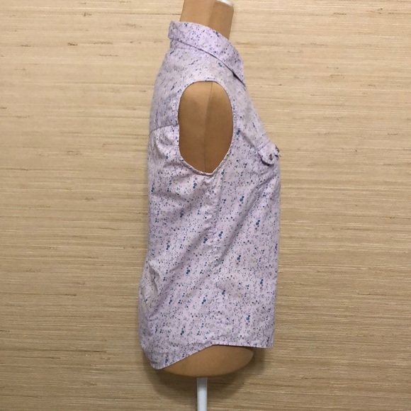 Crazy Cowgirl Lilac Purple Pearl Snap Floral Print I Sleeveless Collared Top Sm - Picture 9 of 13